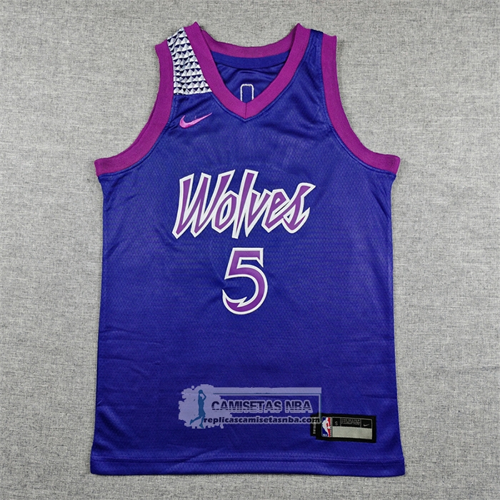 Camiseta Nino Minnesota Timberwolves Anthony Edwards NO 5 Ciudad 2025-26 Negro